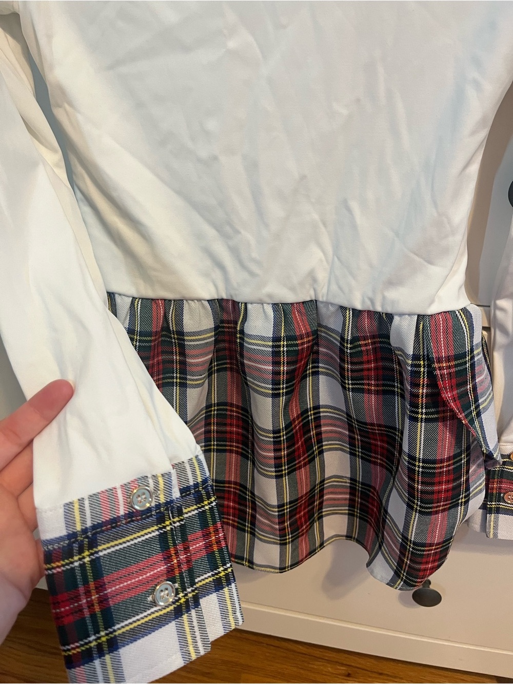 SSYS Plaid & White Button-Front Peplum Shirt - Picture 5 of 6